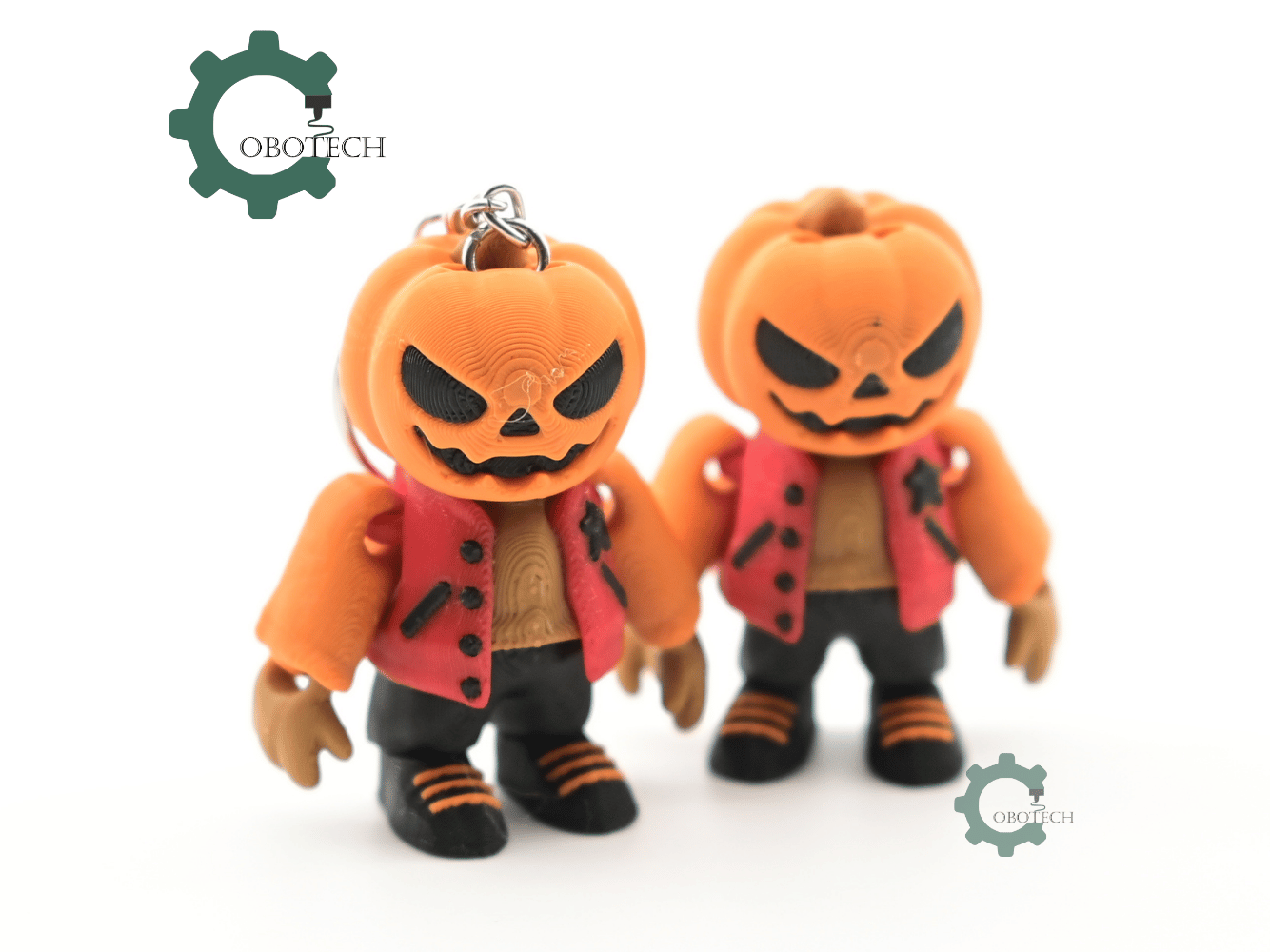 Digital Downloads - Cobotech Halloween Urban Pumpkin Head Articulated Keychain - Cute Backpack Keychain