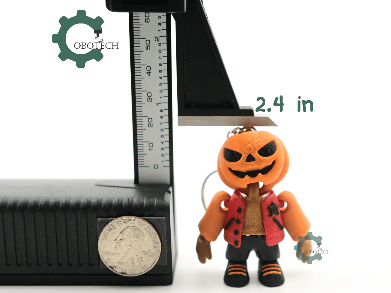 Digital Downloads - Cobotech Halloween Urban Pumpkin Head Articulated Keychain - Cute Backpack Keychain