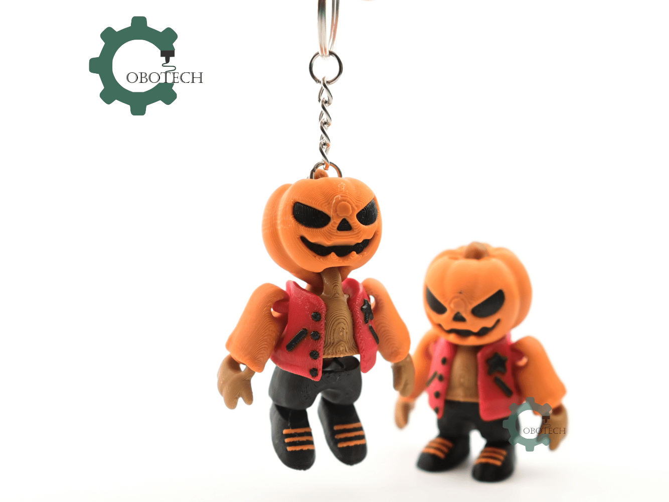 Digital Downloads - Cobotech Halloween Urban Pumpkin Head Articulated Keychain - Cute Backpack Keychain