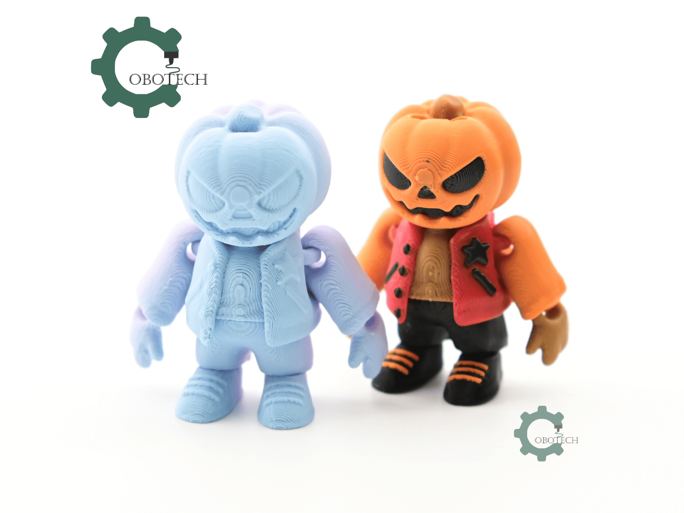 Digital Downloads - Cobotech Halloween Urban Pumpkin Head Articulated Keychain - Cute Backpack Keychain