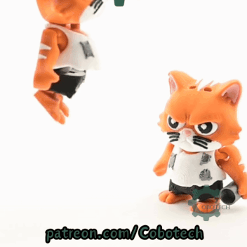 Digital Downloads - Cobotech Poor Angry Cat Articulated Keychain - Cute Backpack Keychain