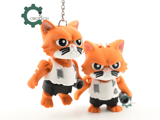 Digital Downloads - Cobotech Poor Angry Cat Articulated Keychain - Cute Backpack Keychain