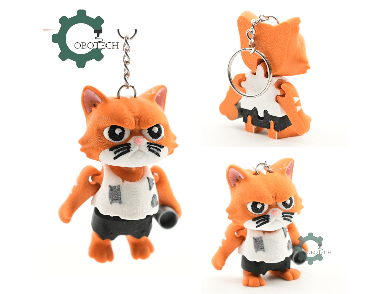 Digital Downloads - Cobotech Poor Angry Cat Articulated Keychain - Cute Backpack Keychain