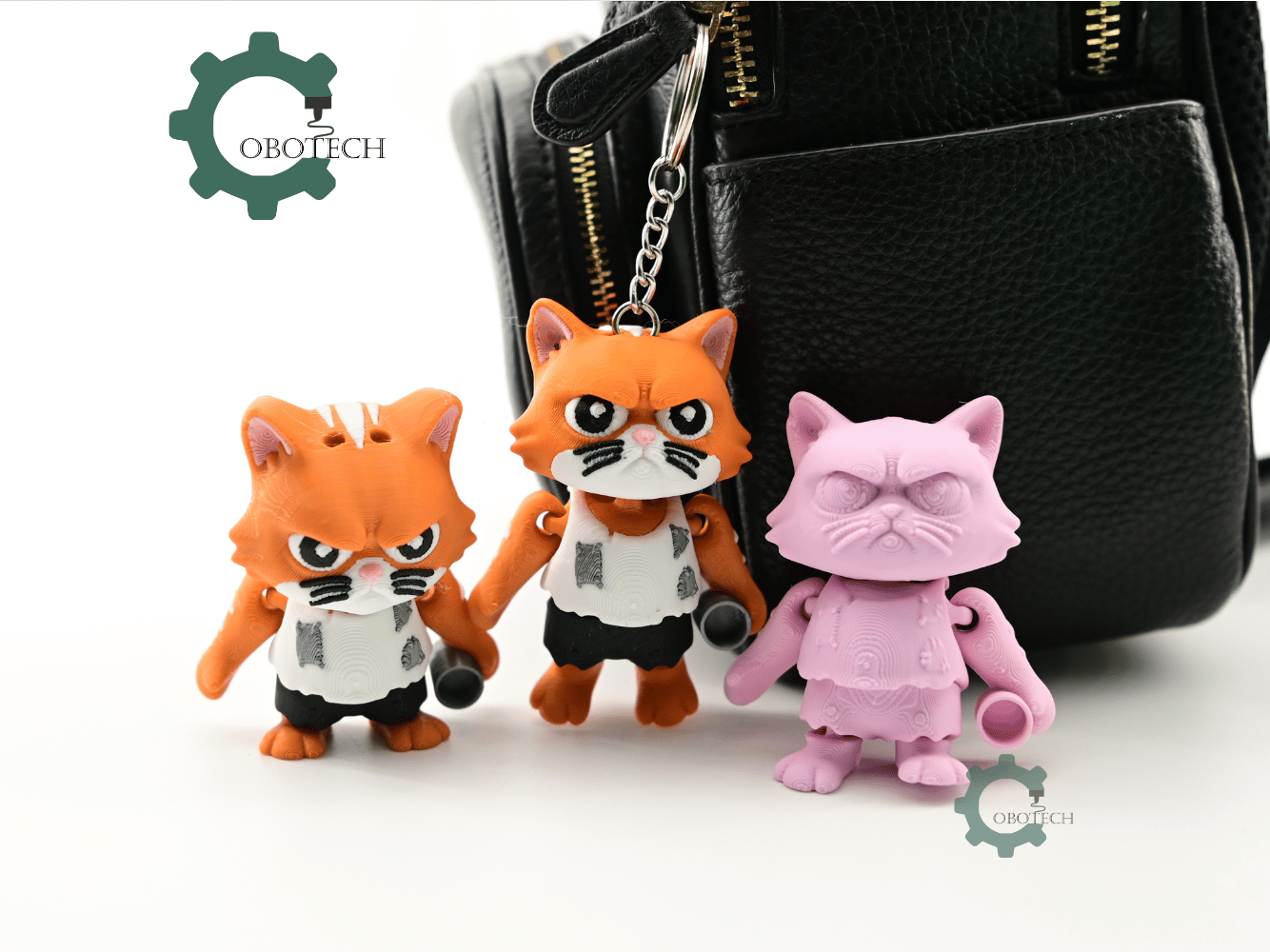 Digital Downloads - Cobotech Poor Angry Cat Articulated Keychain - Cute Backpack Keychain