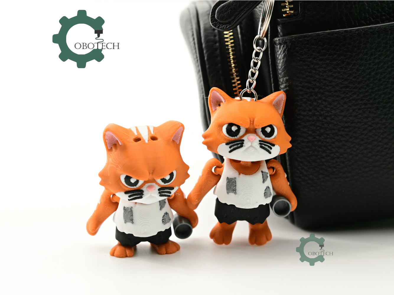 Digital Downloads - Cobotech Poor Angry Cat Articulated Keychain - Cute Backpack Keychain