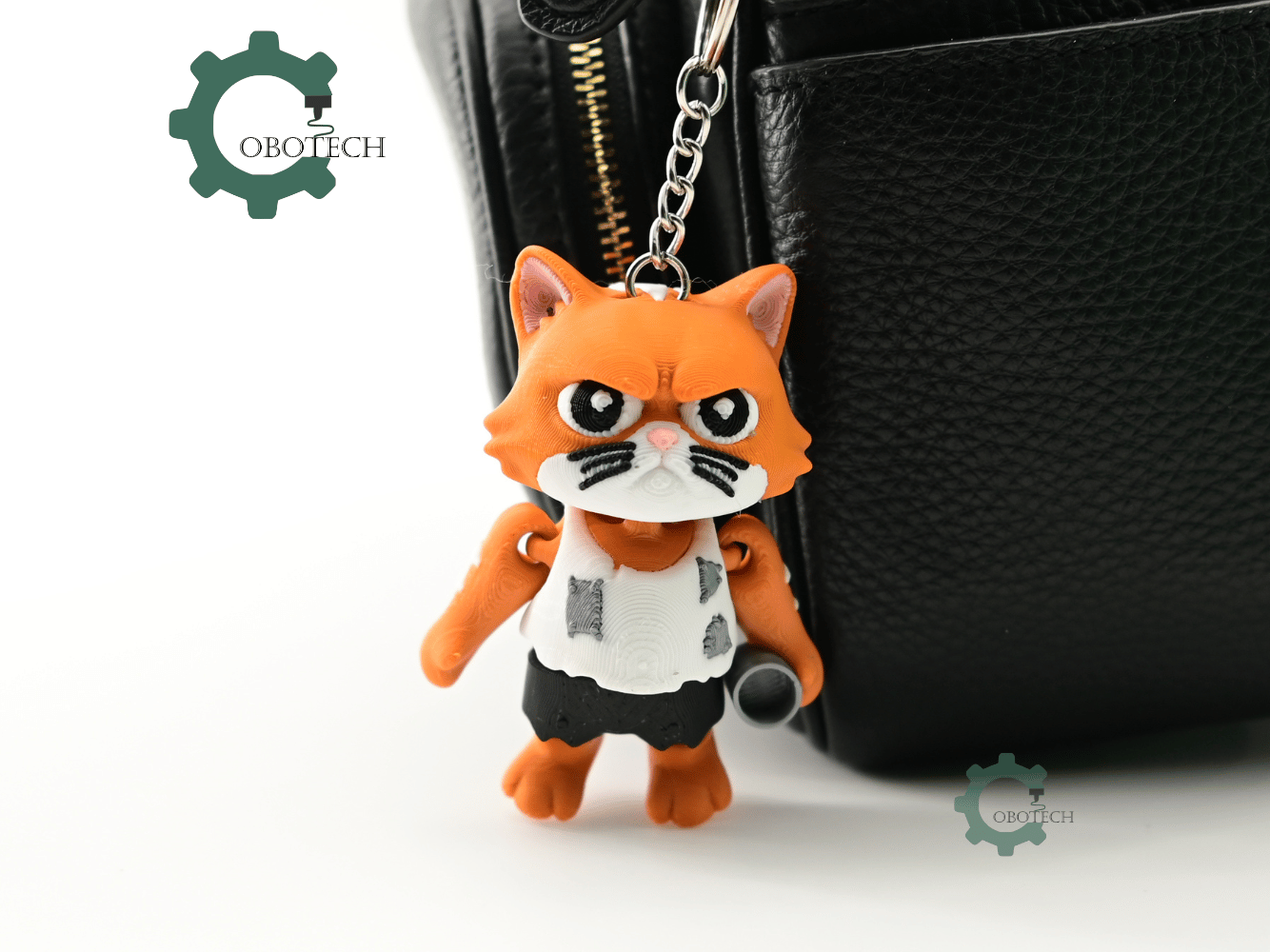Digital Downloads - Cobotech Poor Angry Cat Articulated Keychain - Cute Backpack Keychain