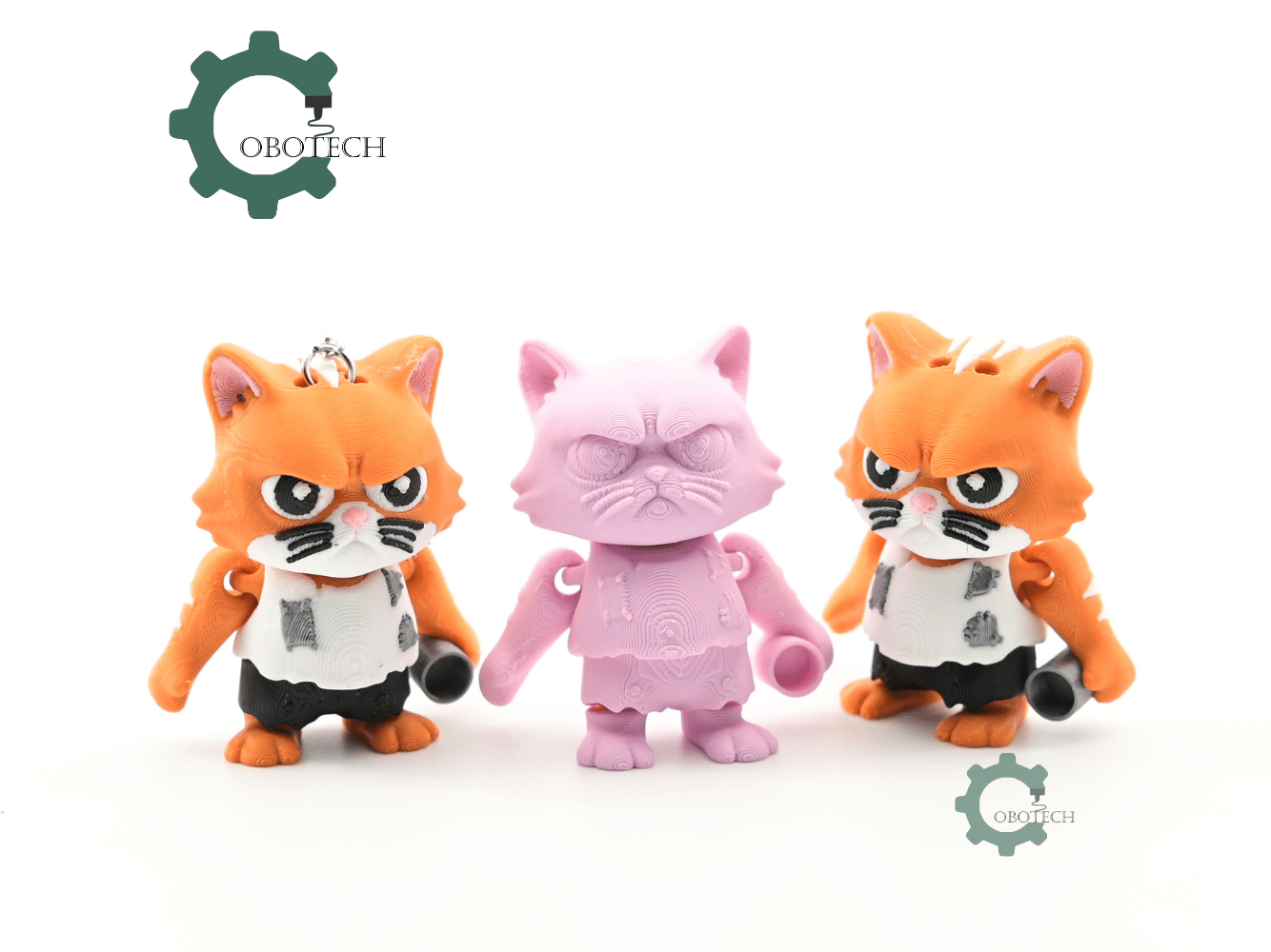 Digital Downloads - Cobotech Poor Angry Cat Articulated Keychain - Cute Backpack Keychain