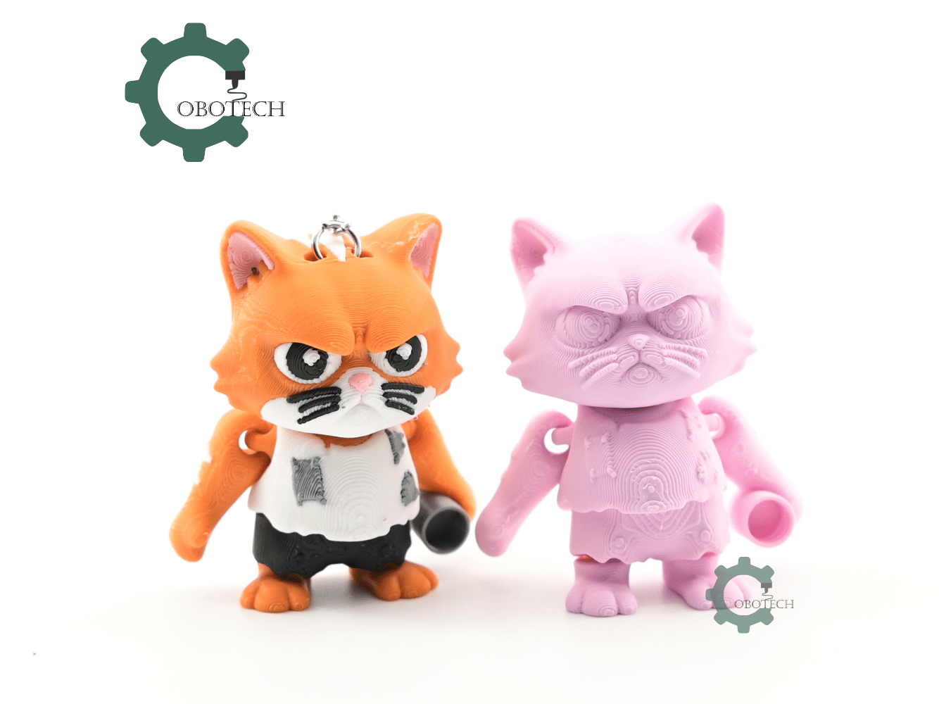 Digital Downloads - Cobotech Poor Angry Cat Articulated Keychain - Cute Backpack Keychain