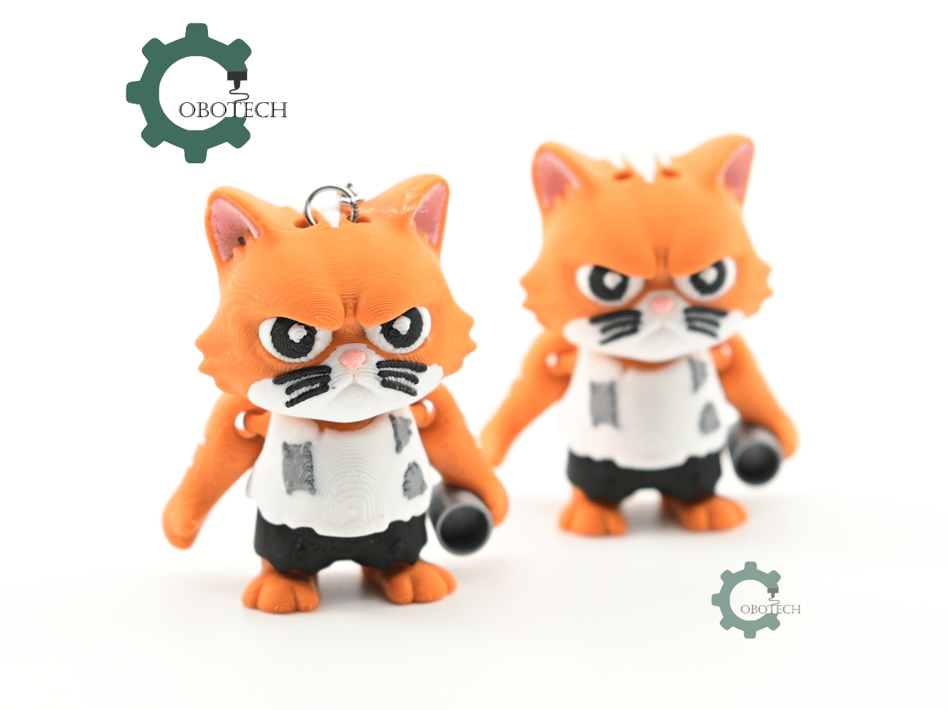 Digital Downloads - Cobotech Poor Angry Cat Articulated Keychain - Cute Backpack Keychain