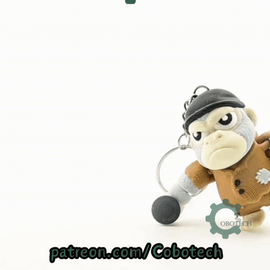 Digital Downloads - Cobotech Poor Grumpy Gorilla Articulated Keychain - Cute Backpack Keychain