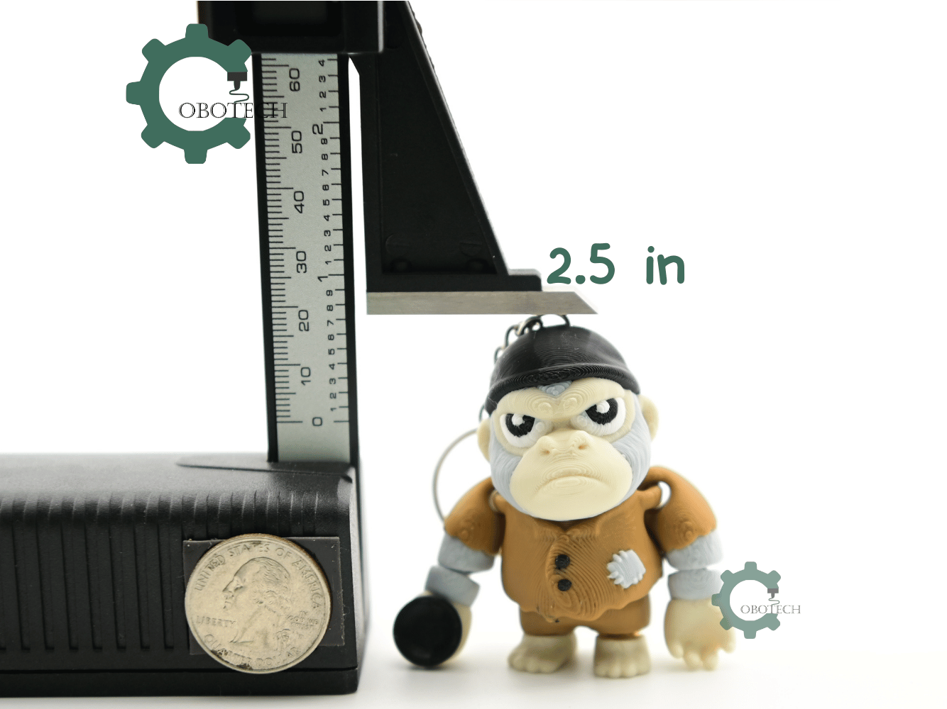 Digital Downloads - Cobotech Poor Grumpy Gorilla Articulated Keychain - Cute Backpack Keychain