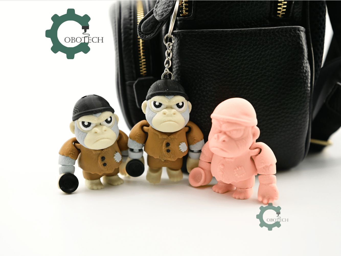 Digital Downloads - Cobotech Poor Grumpy Gorilla Articulated Keychain - Cute Backpack Keychain