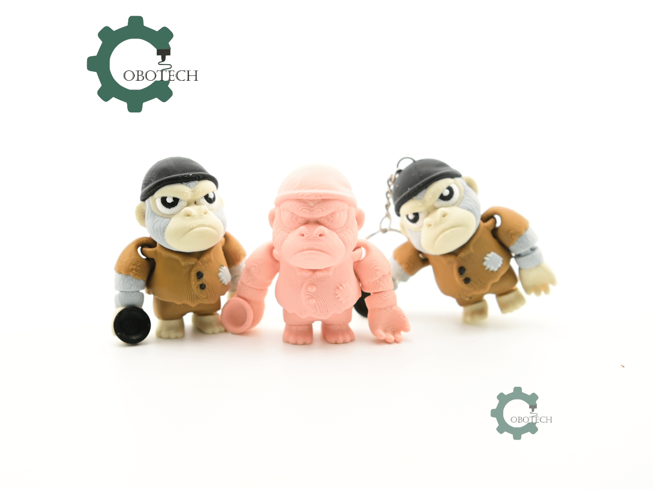 Digital Downloads - Cobotech Poor Grumpy Gorilla Articulated Keychain - Cute Backpack Keychain