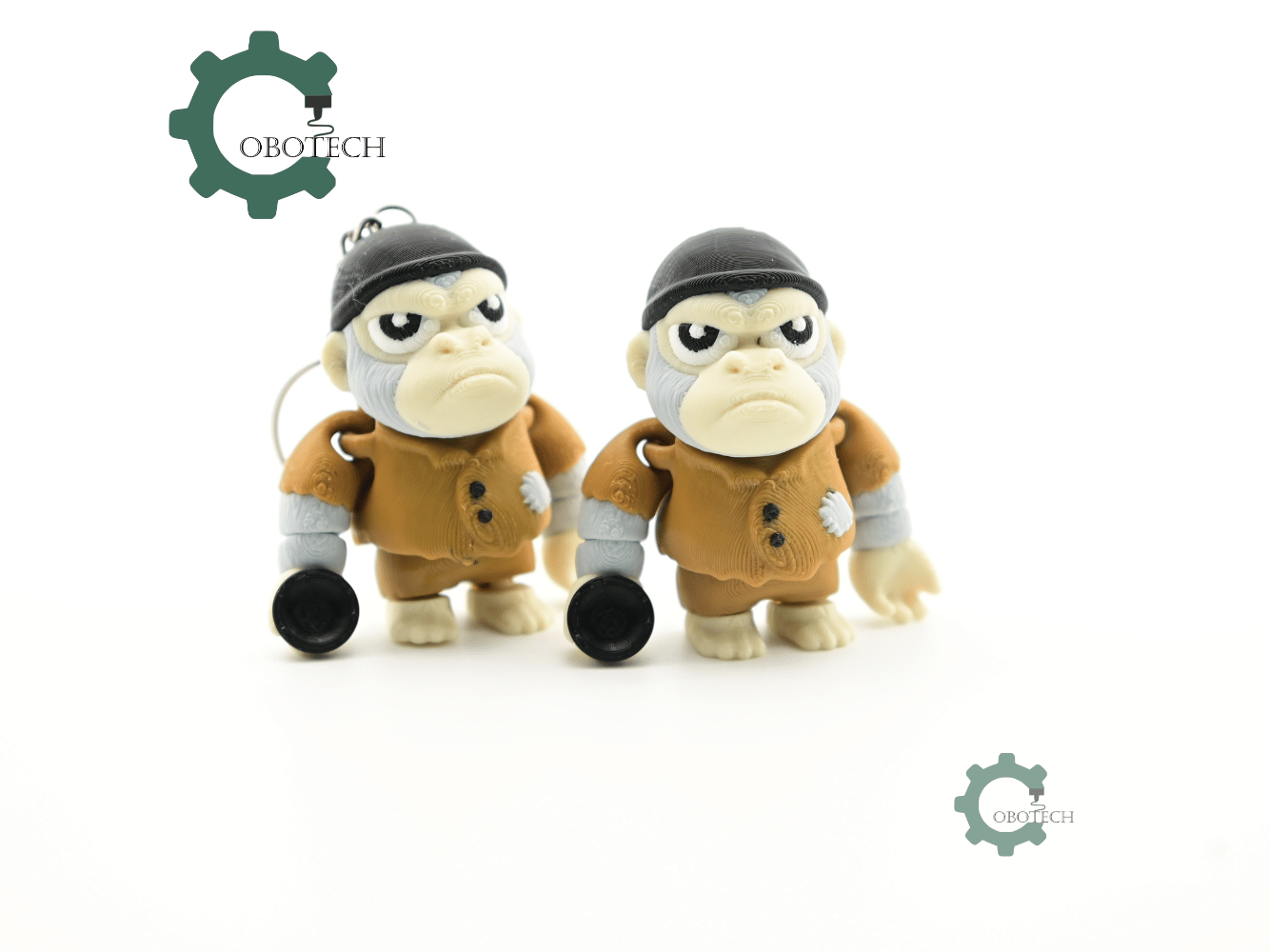 Digital Downloads - Cobotech Poor Grumpy Gorilla Articulated Keychain - Cute Backpack Keychain