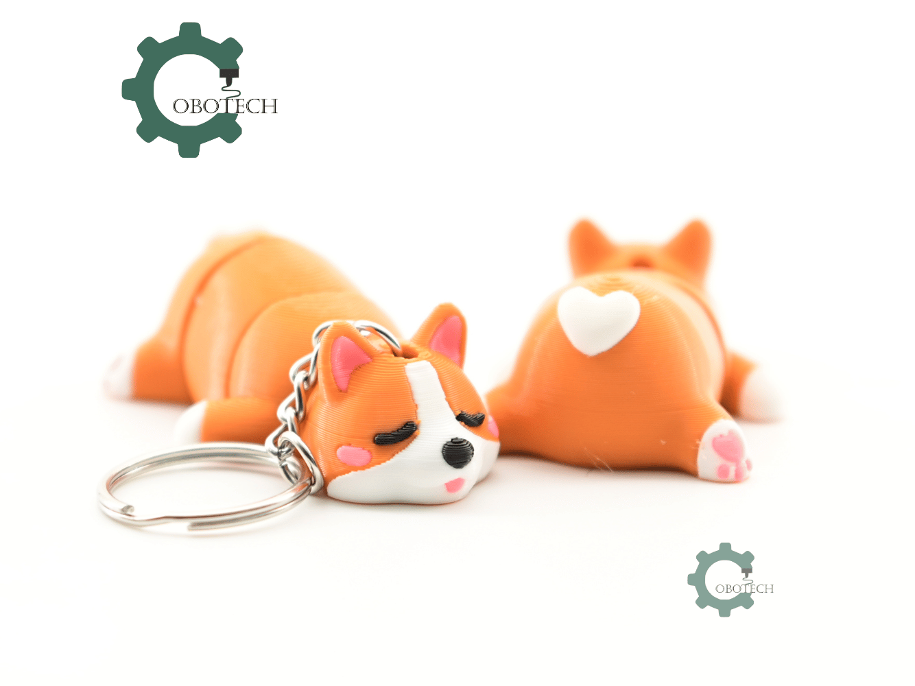 Digital Downloads - Cobotech Sleeping Corgi For Animal Lovers Articulated Keychain - Cute Backpack Keychain