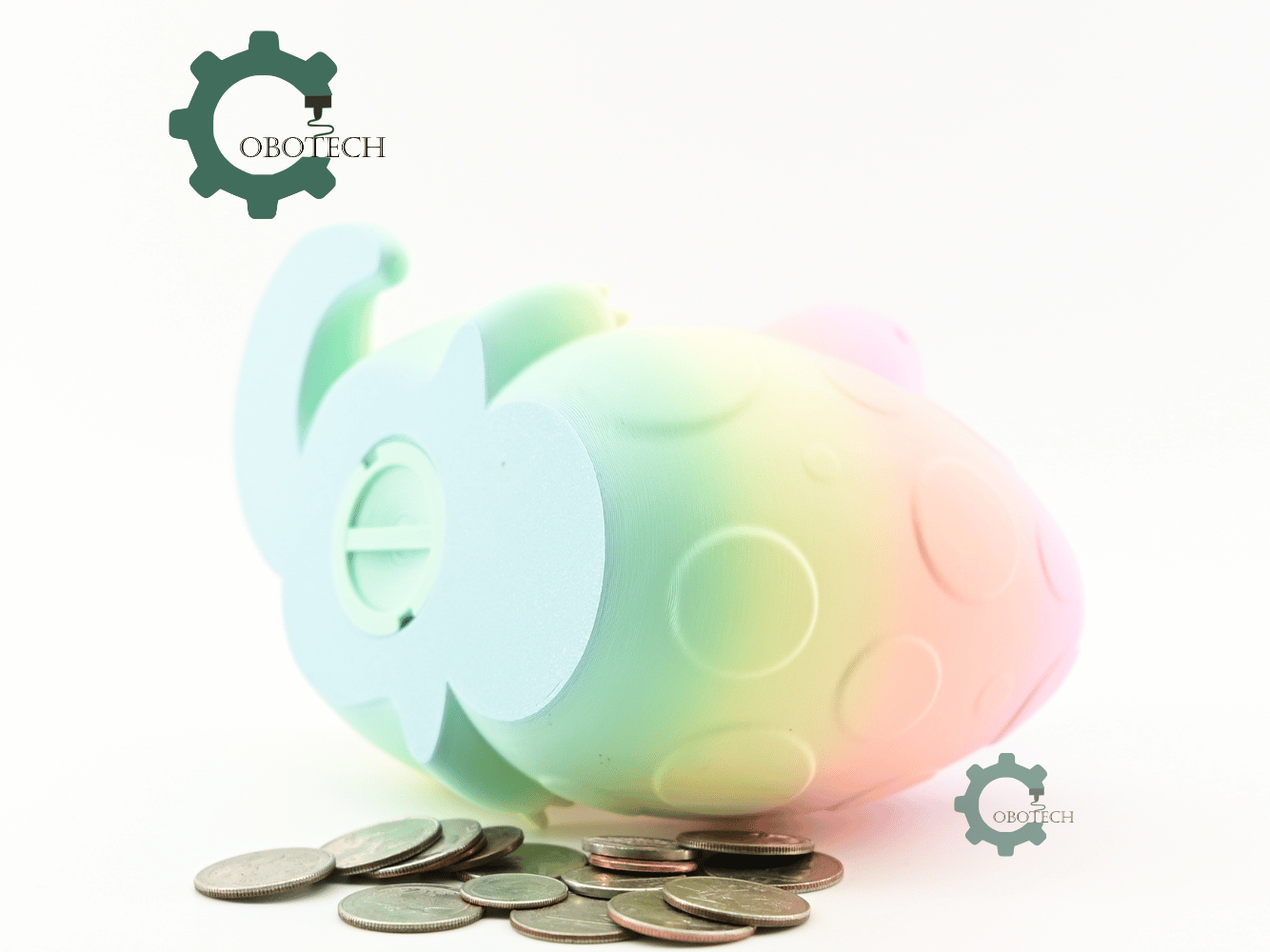 Digital Downloads - Cobotech Sleeping Dinosaur With Egg Piggy Bank - Desk Decor - Coin Bank Gifts