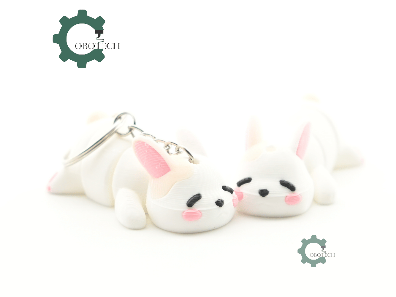 Digital Downloads - Cobotech Sleepy Bunny Articulated Keychain - Cute Backpack Keychain