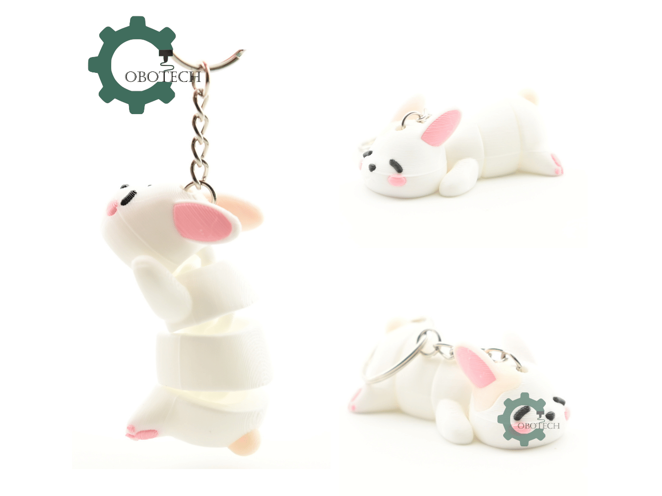 Digital Downloads - Cobotech Sleepy Bunny Articulated Keychain - Cute Backpack Keychain