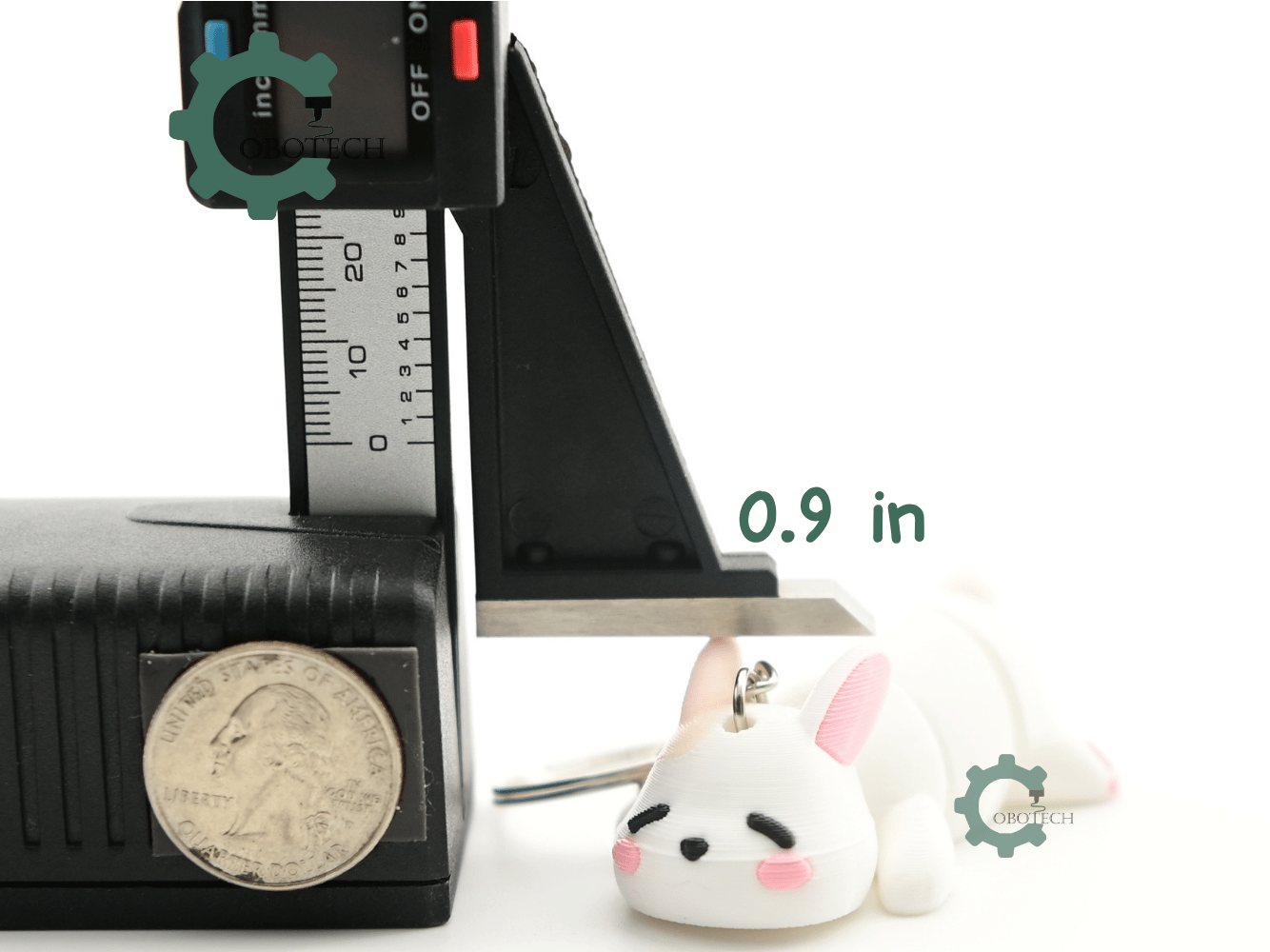 Digital Downloads - Cobotech Sleepy Bunny Articulated Keychain - Cute Backpack Keychain