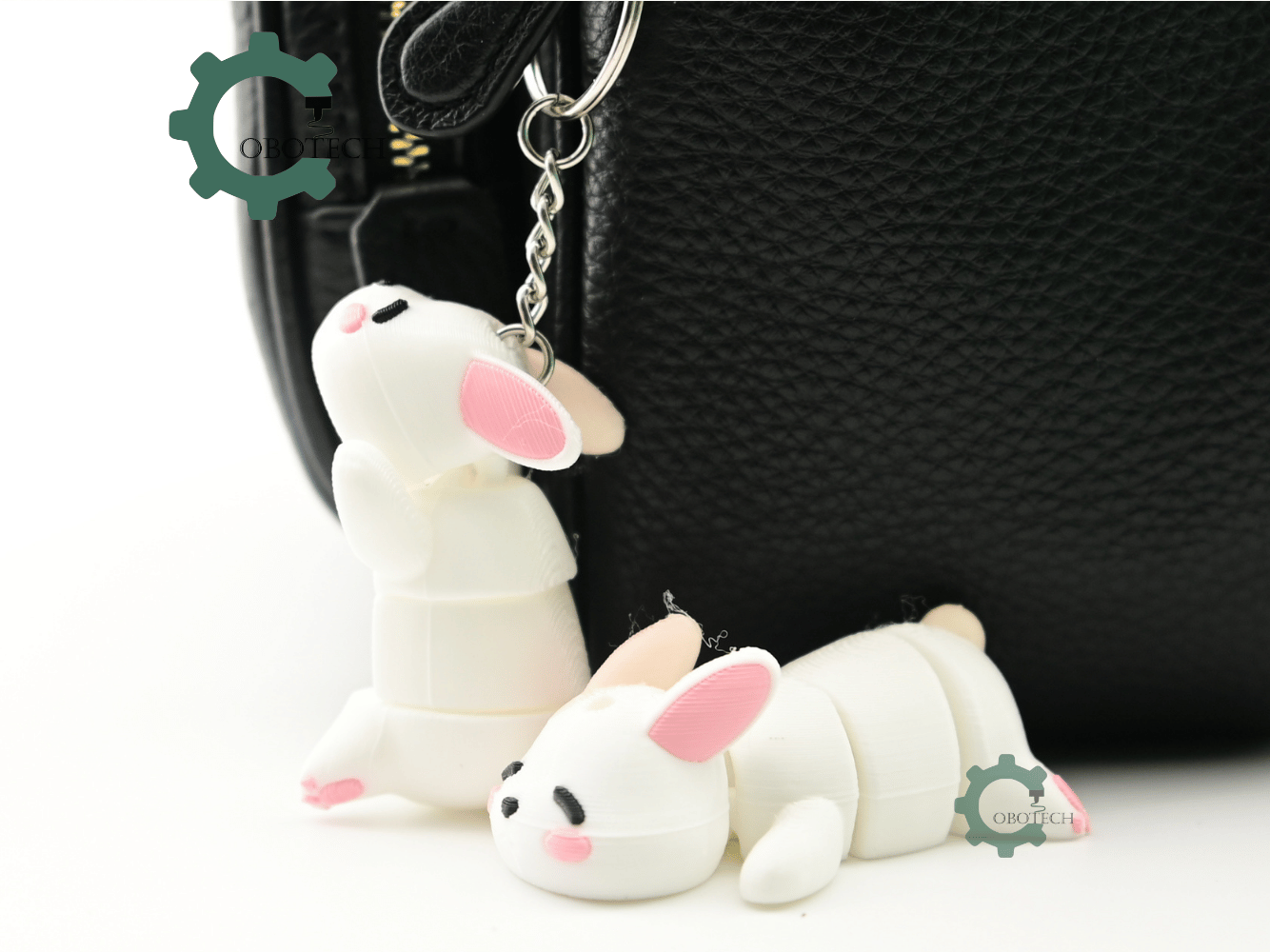 Digital Downloads - Cobotech Sleepy Bunny Articulated Keychain - Cute Backpack Keychain