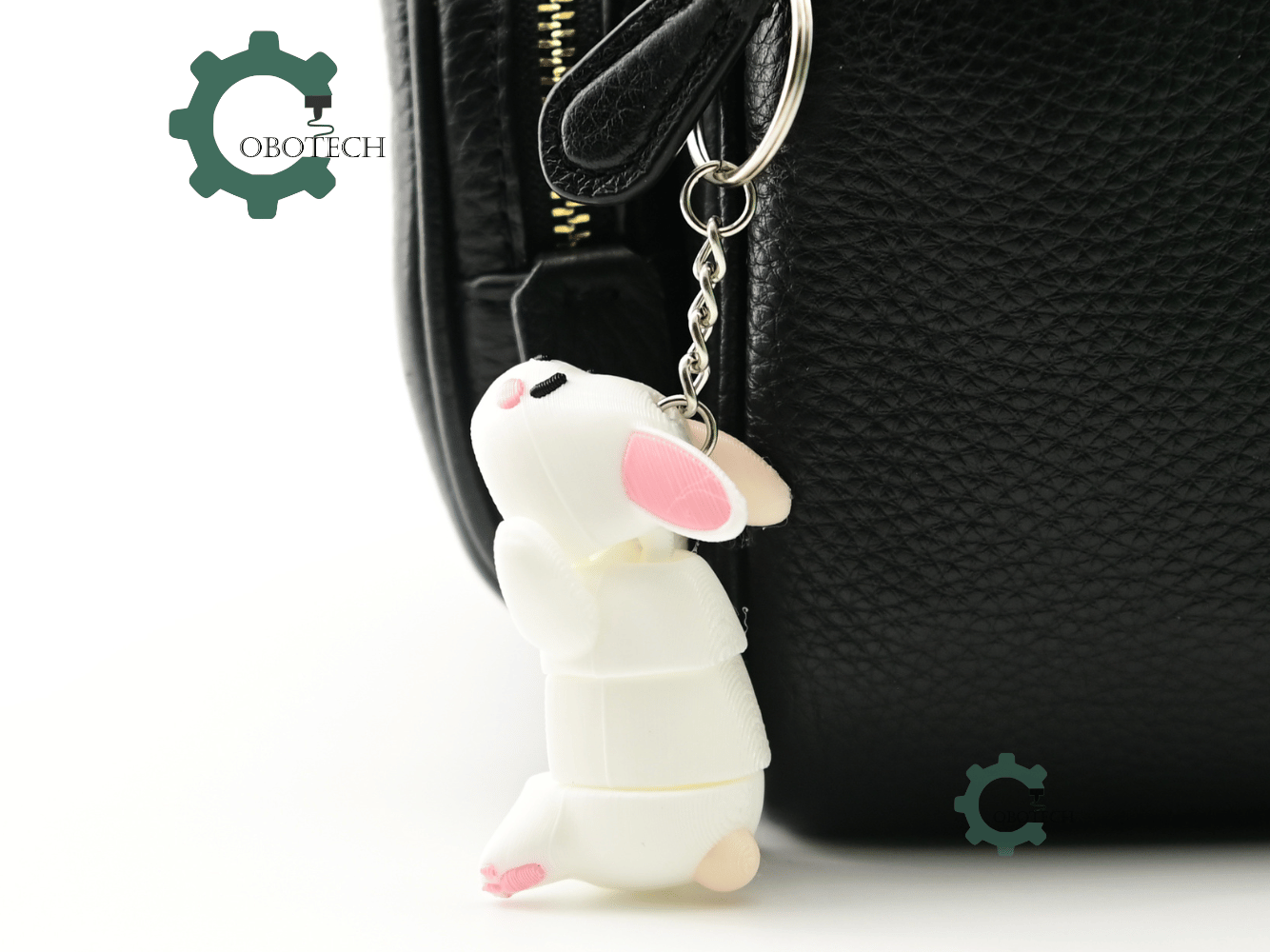 Digital Downloads - Cobotech Sleepy Bunny Articulated Keychain - Cute Backpack Keychain