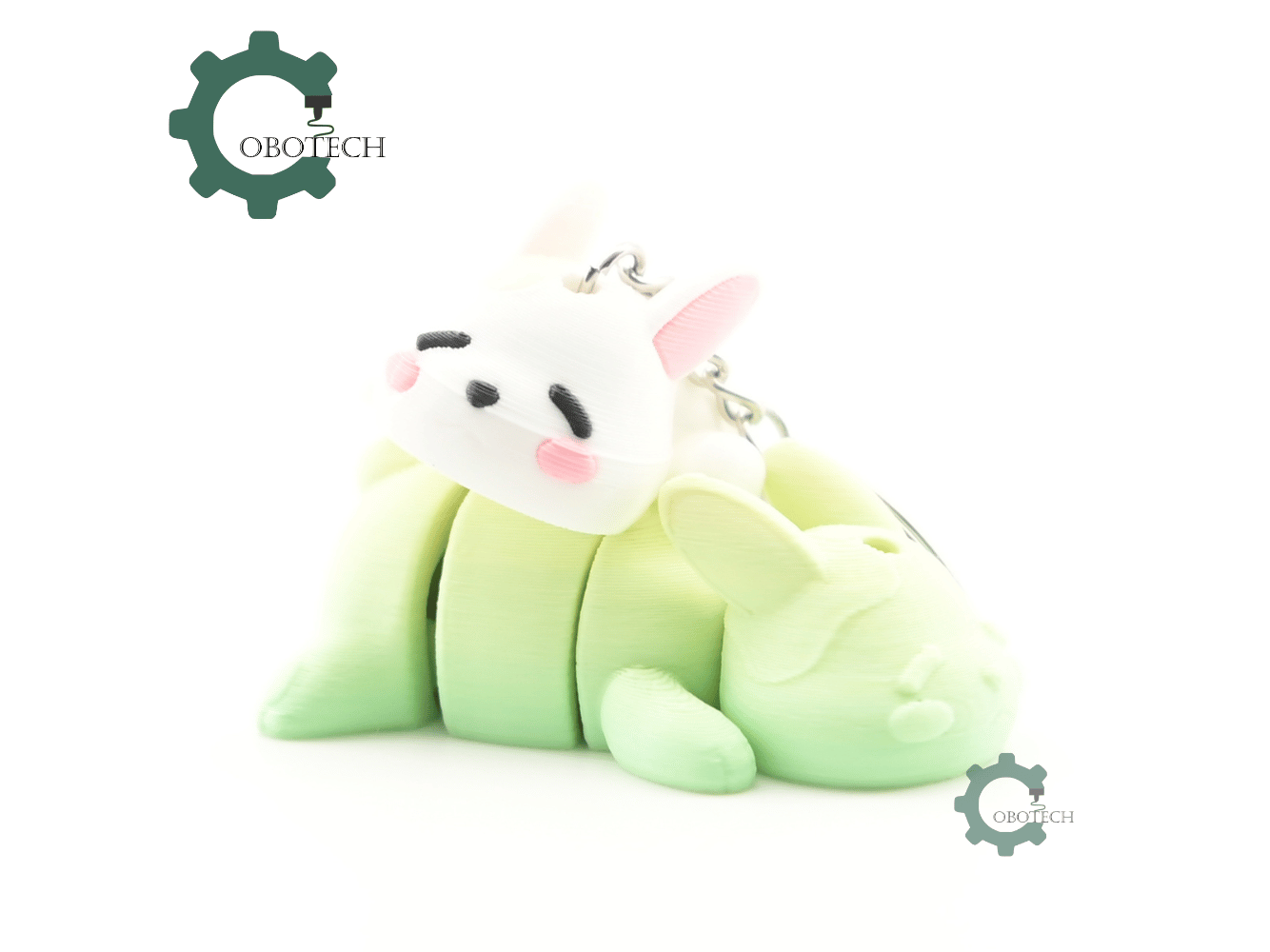 Digital Downloads - Cobotech Sleepy Bunny Articulated Keychain - Cute Backpack Keychain