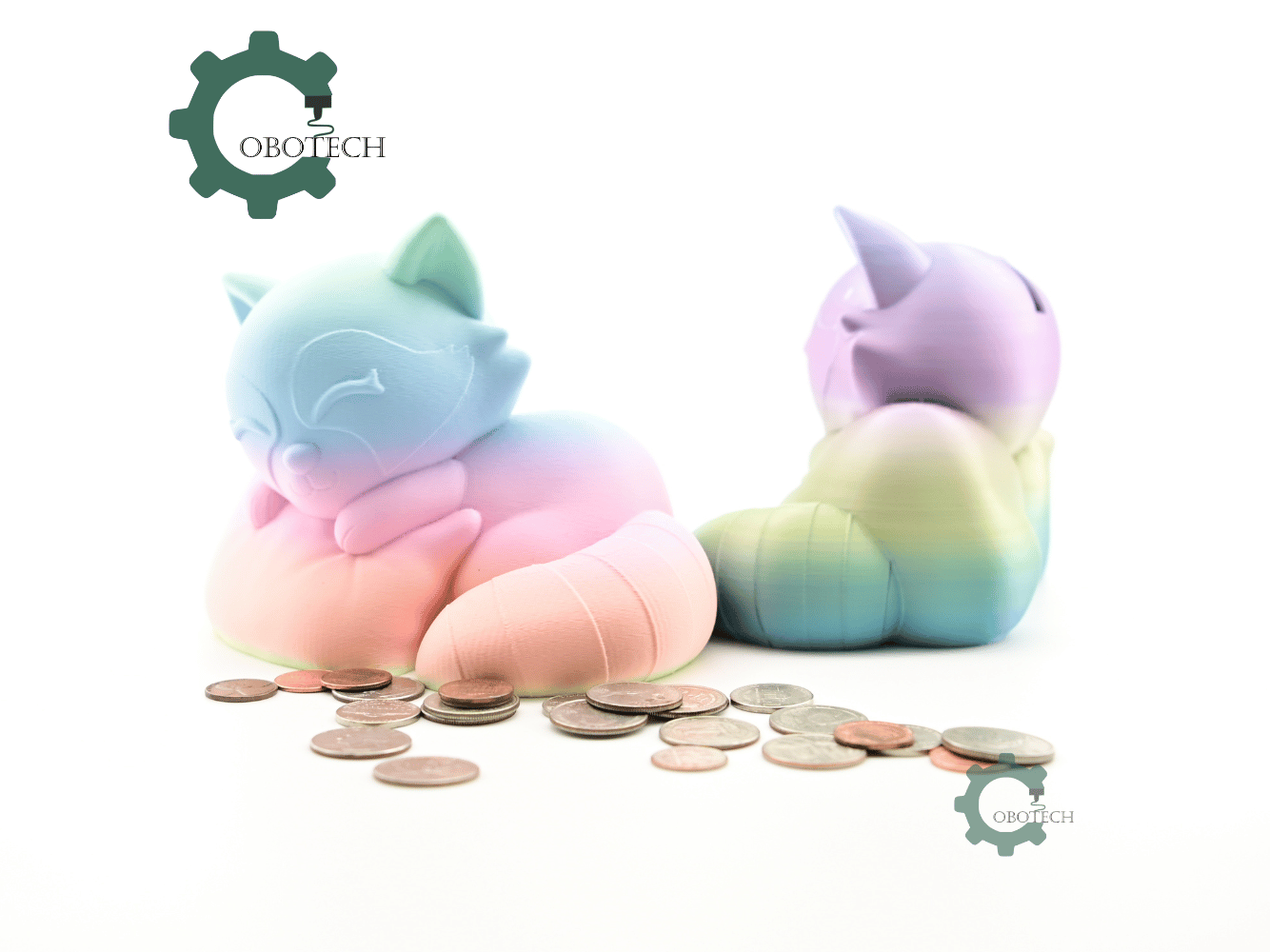 Digital Downloads - Cobotech Sleepy Raccoon On Pillow Piggy Bank - Desk Decor - Coin Bank Gifts
