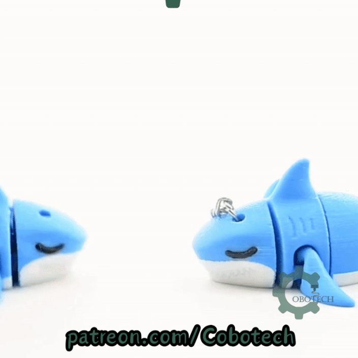 Digital Downloads - Cobotech Sleepy Shark Articulated Keychain - Cute Backpack Keychain