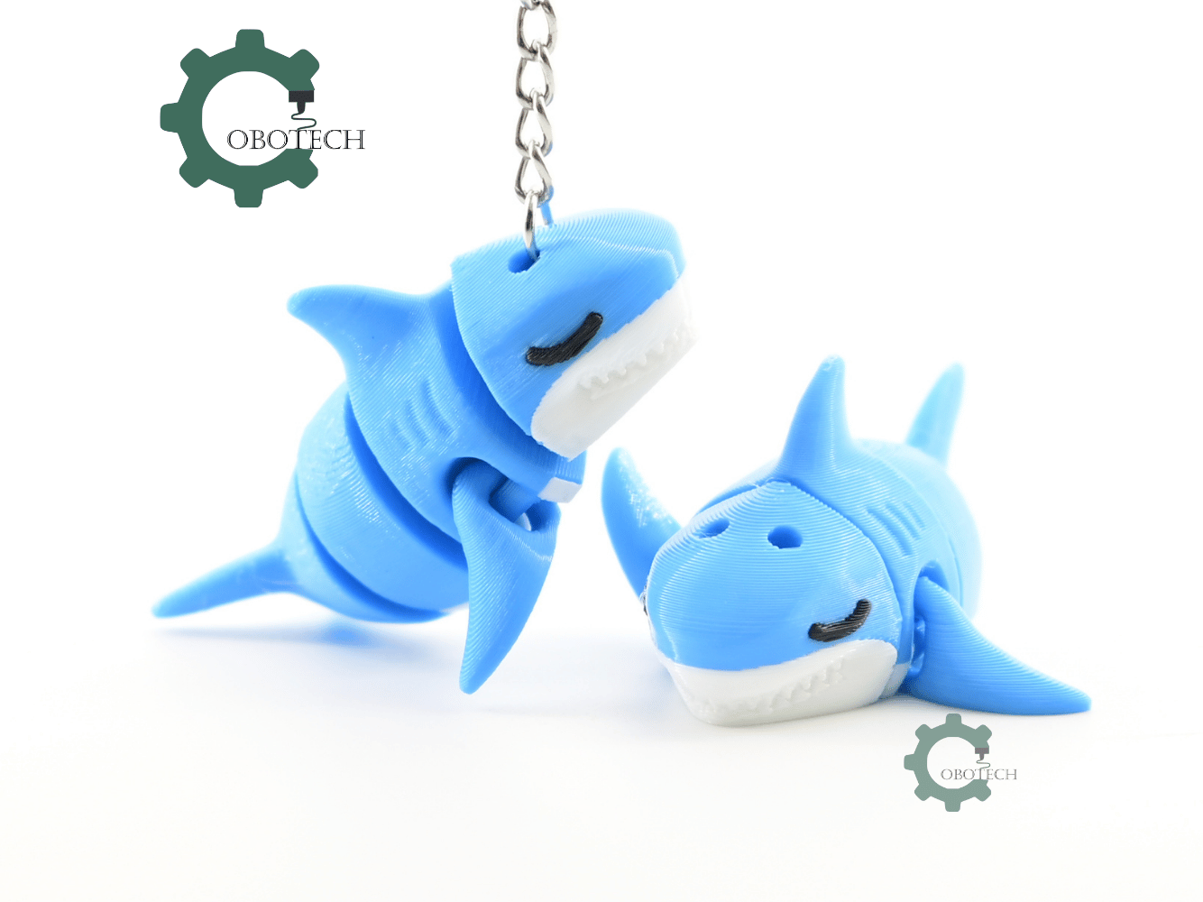 Digital Downloads - Cobotech Sleepy Shark Articulated Keychain - Cute Backpack Keychain