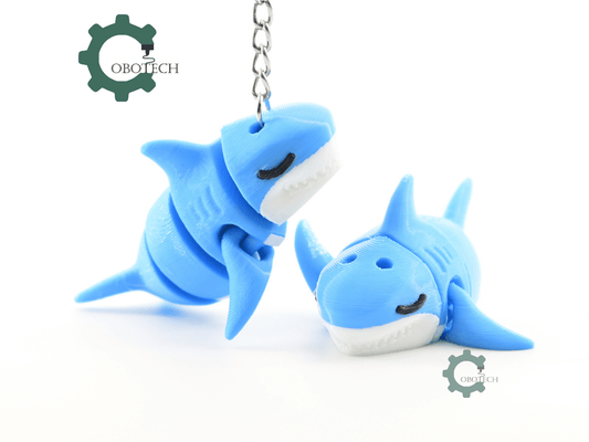 Digital Downloads - Cobotech Sleepy Shark Articulated Keychain - Cute Backpack Keychain