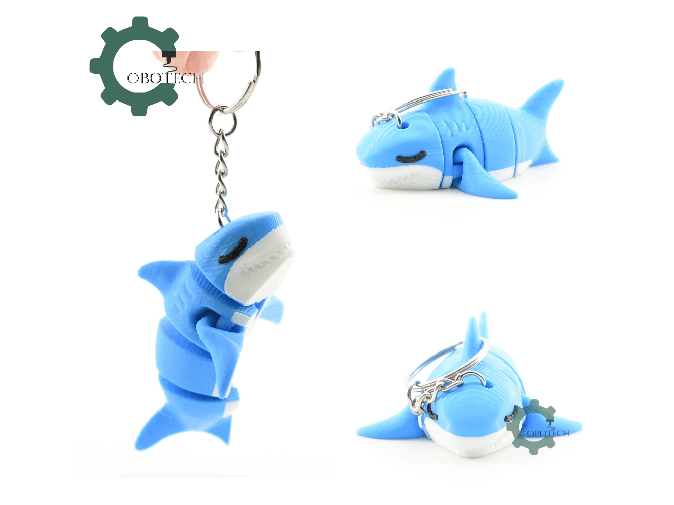 Digital Downloads - Cobotech Sleepy Shark Articulated Keychain - Cute Backpack Keychain