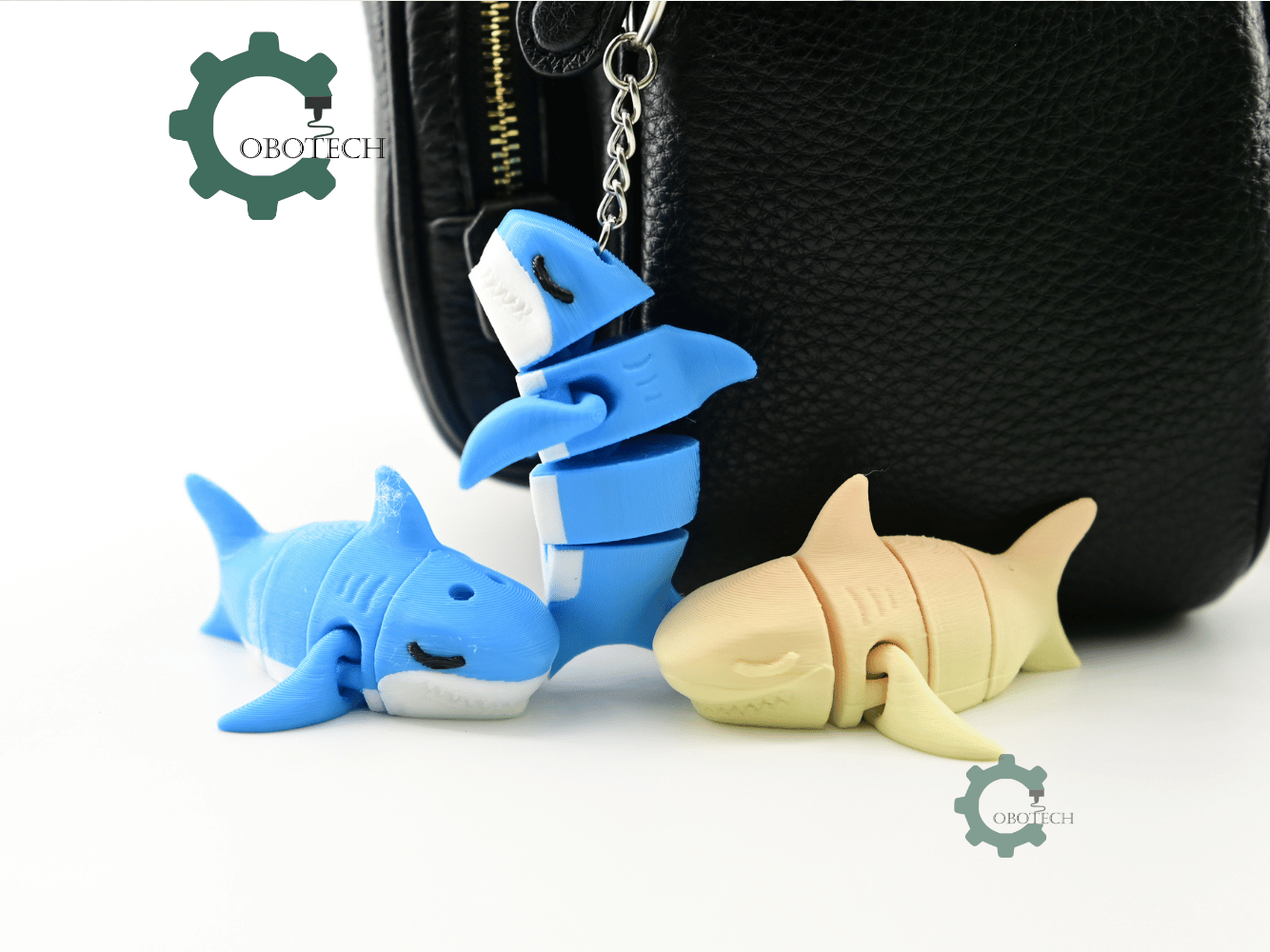 Digital Downloads - Cobotech Sleepy Shark Articulated Keychain - Cute Backpack Keychain