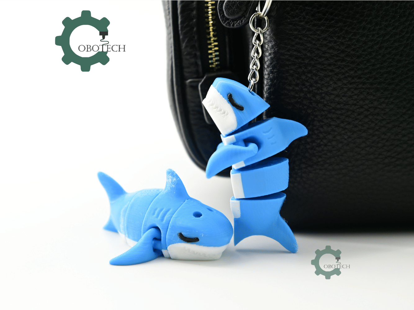 Digital Downloads - Cobotech Sleepy Shark Articulated Keychain - Cute Backpack Keychain