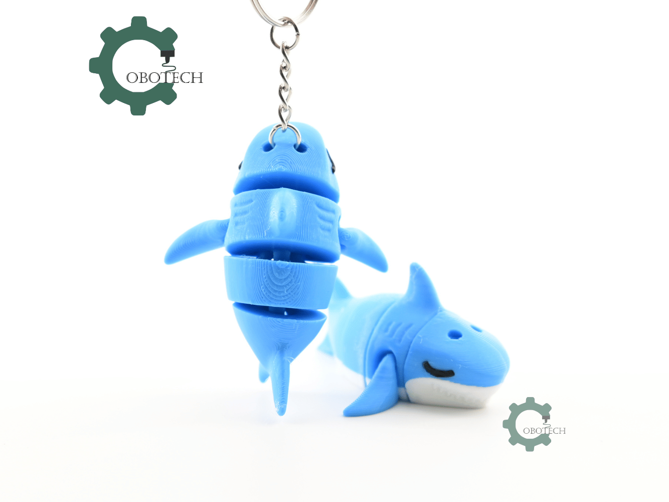 Digital Downloads - Cobotech Sleepy Shark Articulated Keychain - Cute Backpack Keychain
