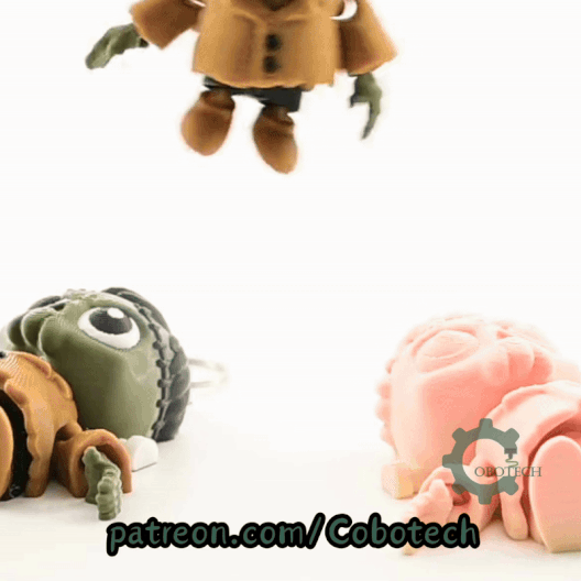 Digital Downloads - Cobotech Spooky Halloween Frankenstein Articulated Keychain - Cute Backpack Keychain