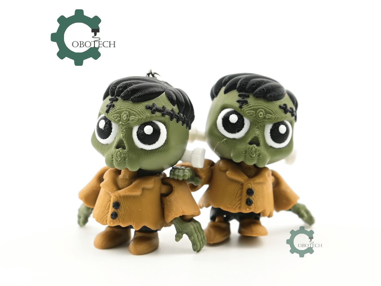 Digital Downloads - Cobotech Spooky Halloween Frankenstein Articulated Keychain - Cute Backpack Keychain