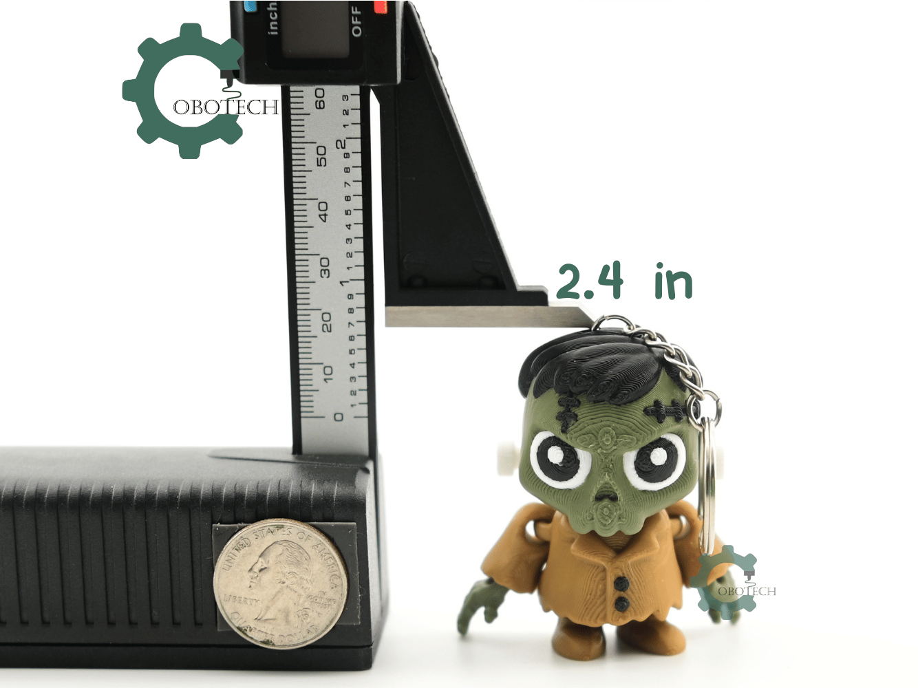 Digital Downloads - Cobotech Spooky Halloween Frankenstein Articulated Keychain - Cute Backpack Keychain