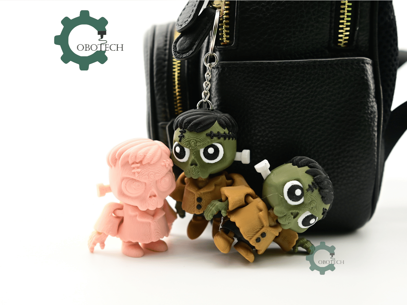 Digital Downloads - Cobotech Spooky Halloween Frankenstein Articulated Keychain - Cute Backpack Keychain
