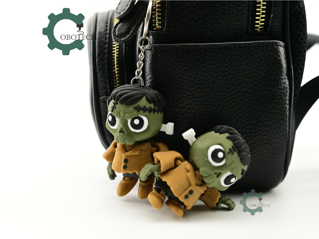 Digital Downloads - Cobotech Spooky Halloween Frankenstein Articulated Keychain - Cute Backpack Keychain