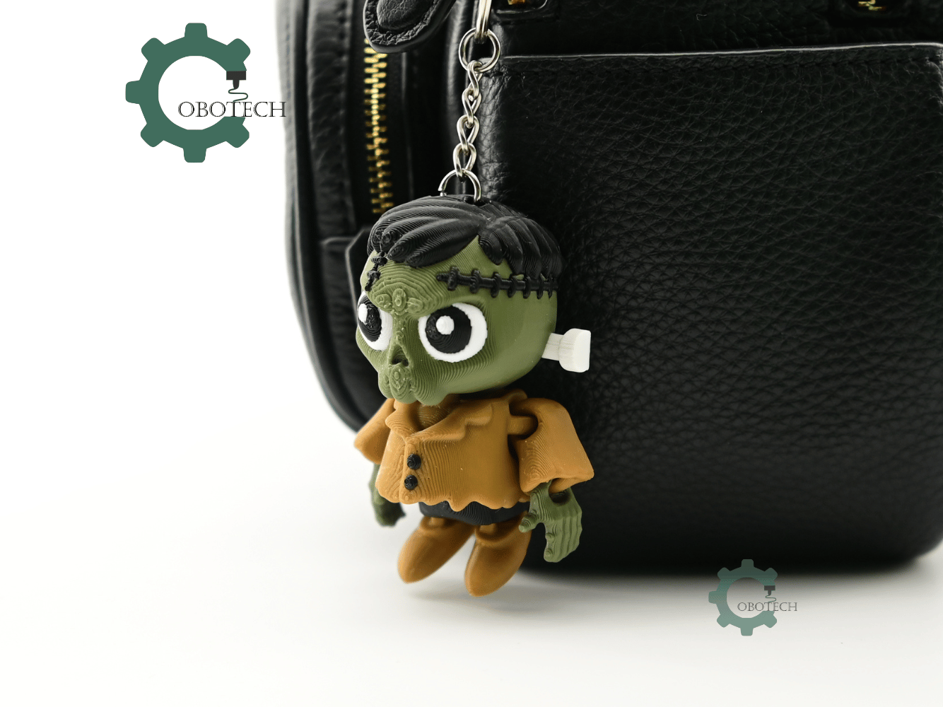 Digital Downloads - Cobotech Spooky Halloween Frankenstein Articulated Keychain - Cute Backpack Keychain