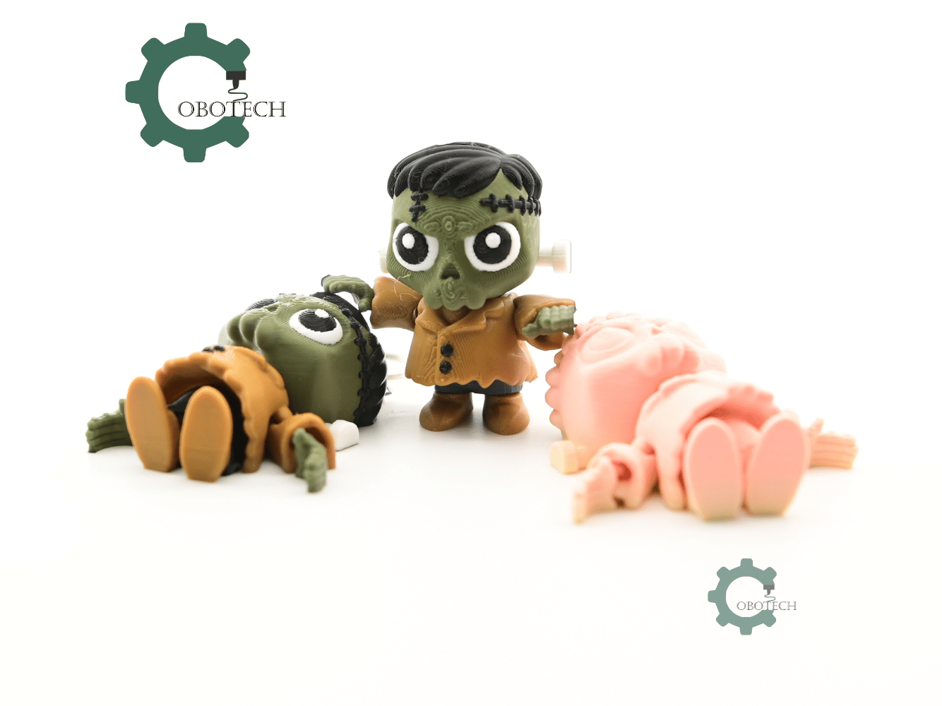 Digital Downloads - Cobotech Spooky Halloween Frankenstein Articulated Keychain - Cute Backpack Keychain