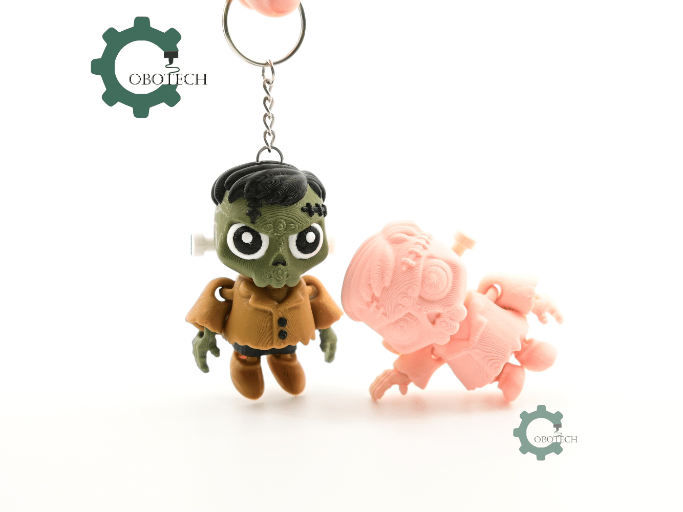 Digital Downloads - Cobotech Spooky Halloween Frankenstein Articulated Keychain - Cute Backpack Keychain