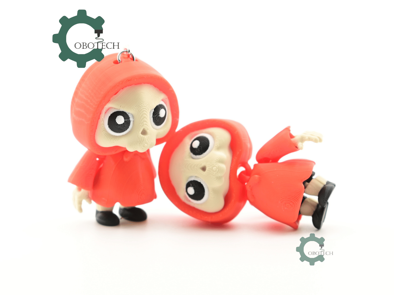Digital Downloads - Cobotech Spooky Halloween Hoodie Skeleton Articulated Keychain - Cute Backpack Keychain