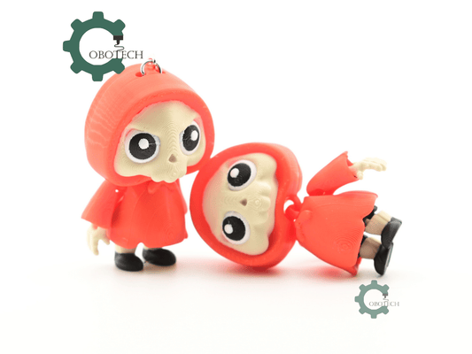 Digital Downloads - Cobotech Spooky Halloween Hoodie Skeleton Articulated Keychain - Cute Backpack Keychain