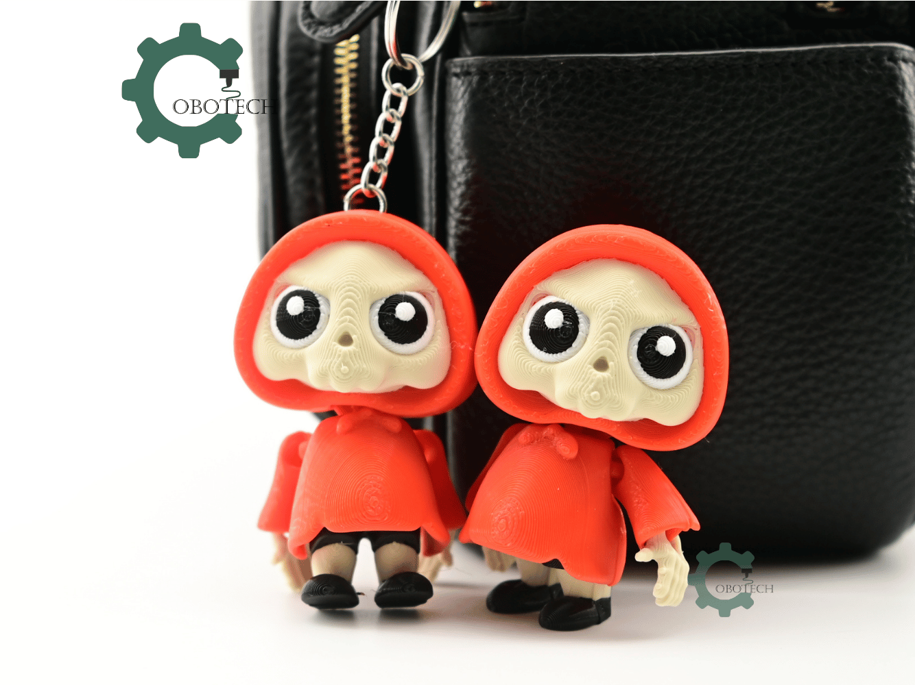Digital Downloads - Cobotech Spooky Halloween Hoodie Skeleton Articulated Keychain - Cute Backpack Keychain