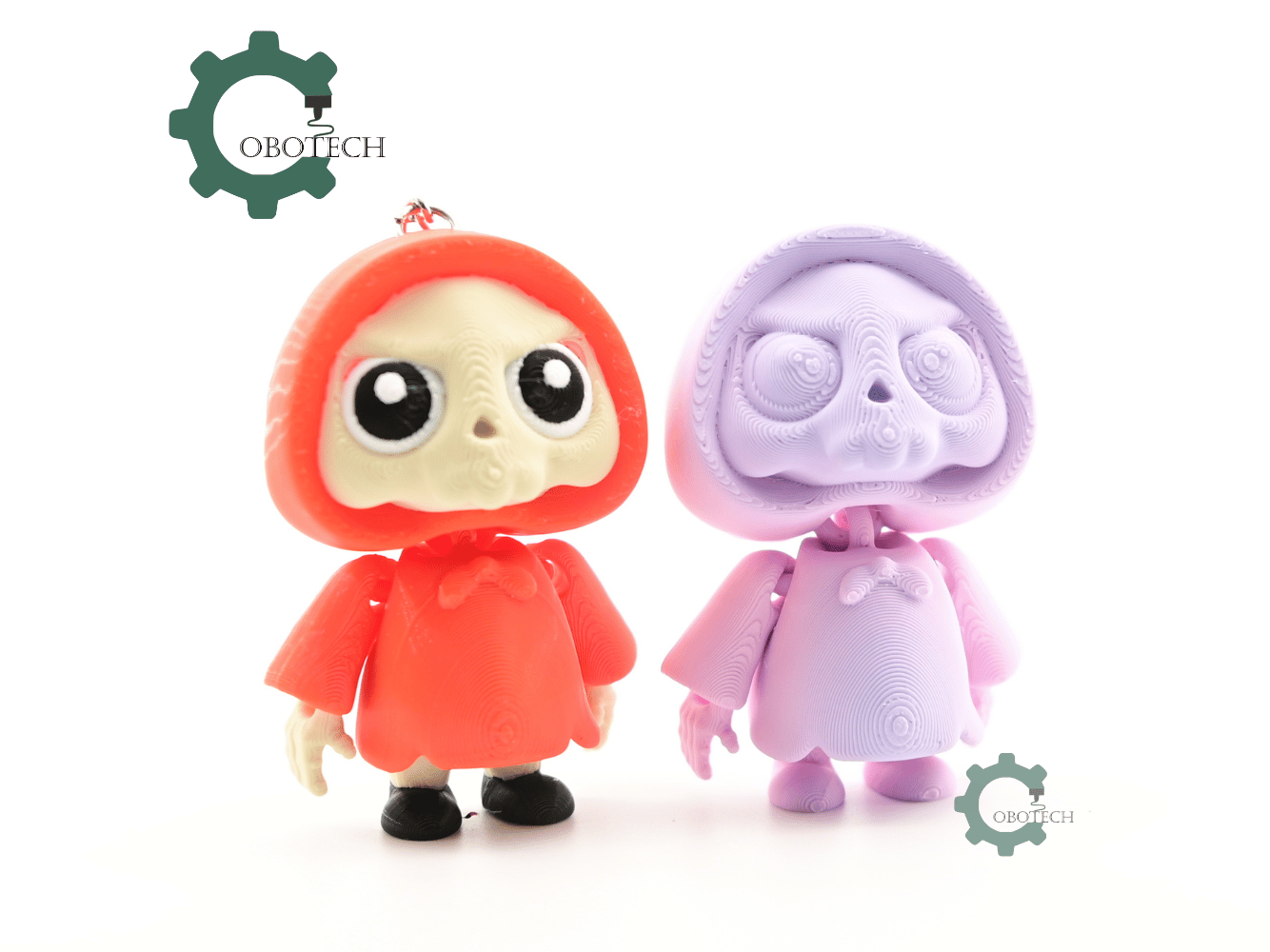 Digital Downloads - Cobotech Spooky Halloween Hoodie Skeleton Articulated Keychain - Cute Backpack Keychain