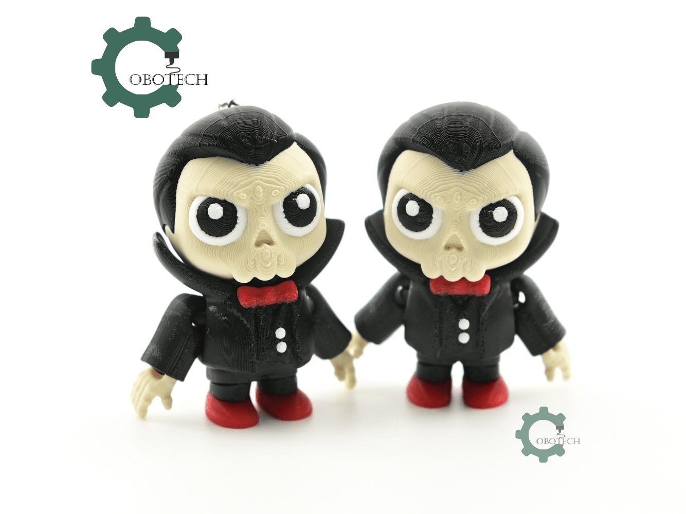 Digital Downloads - Cobotech Spooky Halloween Vampire Skull Articulated Keychain - Cute Backpack Keychain