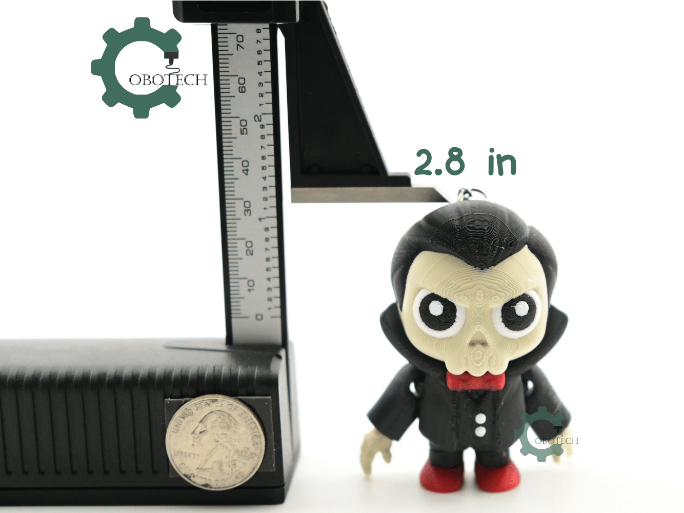 Digital Downloads - Cobotech Spooky Halloween Vampire Skull Articulated Keychain - Cute Backpack Keychain
