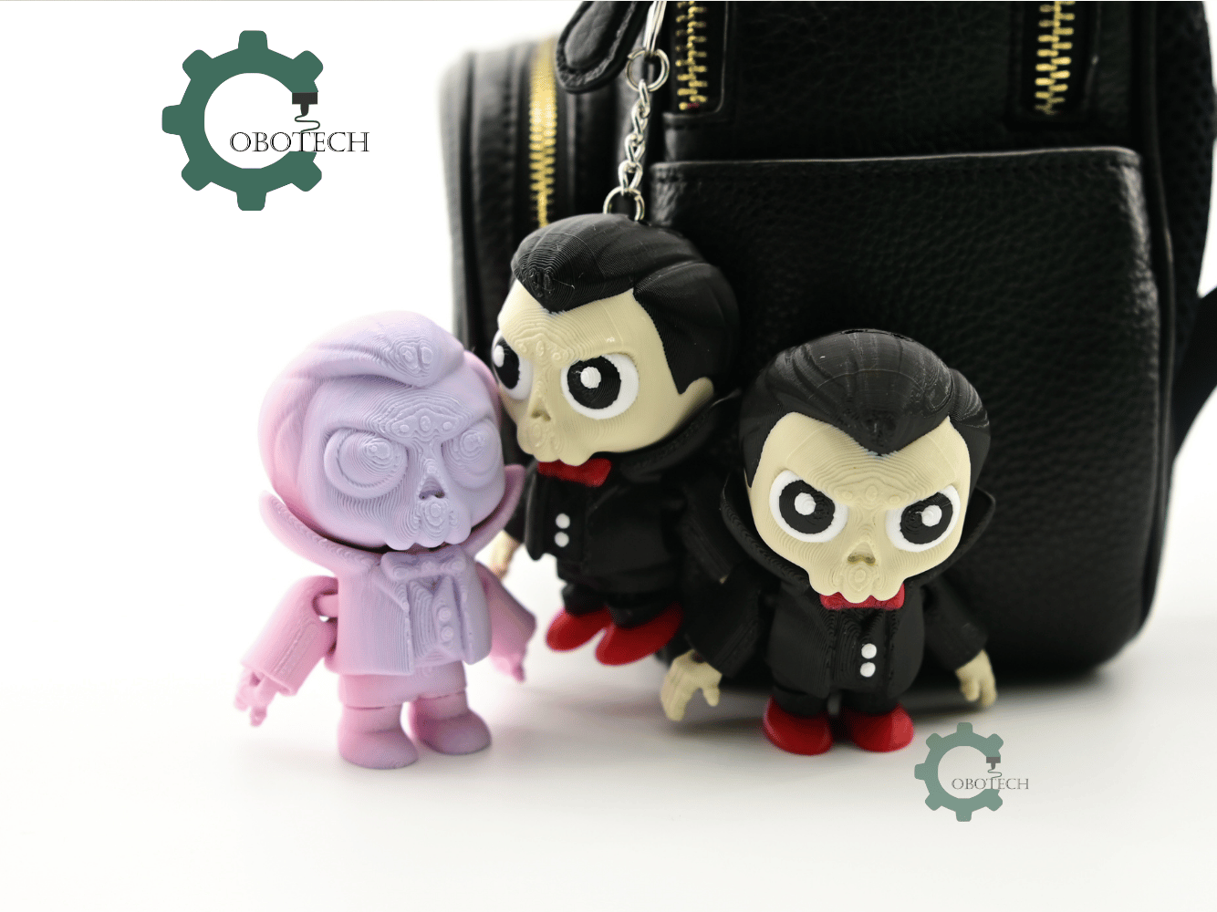 Digital Downloads - Cobotech Spooky Halloween Vampire Skull Articulated Keychain - Cute Backpack Keychain