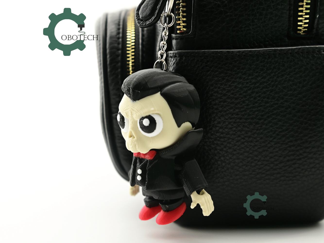 Digital Downloads - Cobotech Spooky Halloween Vampire Skull Articulated Keychain - Cute Backpack Keychain